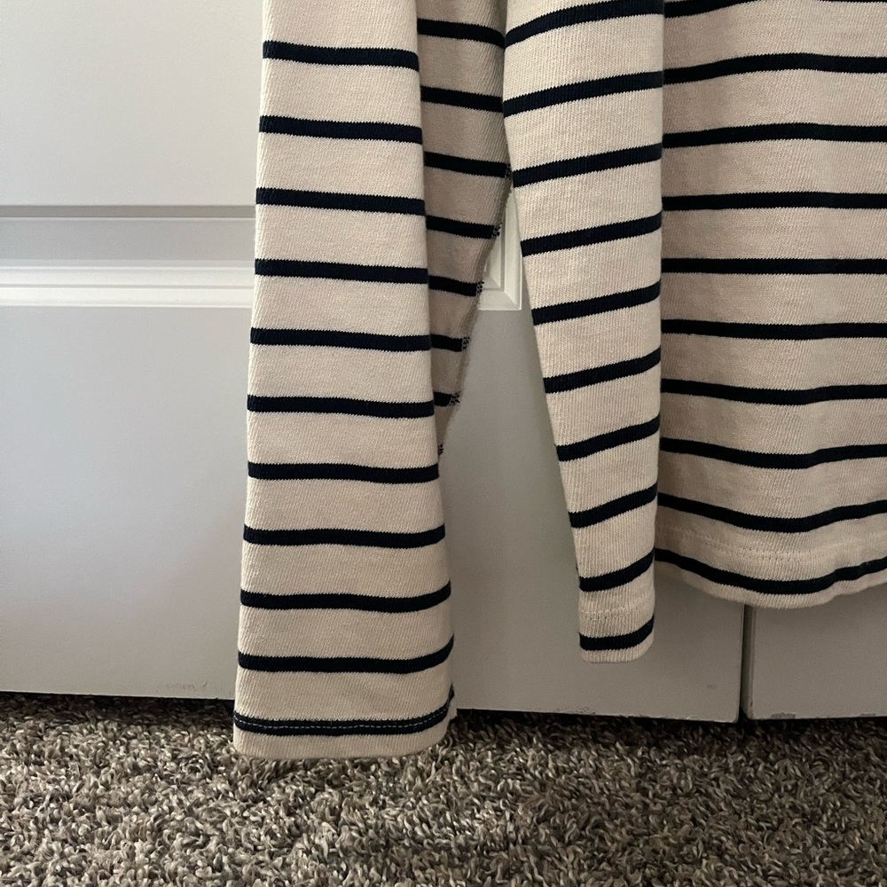 J Crew Stripped Navy Blue and White Long Sleeve - Picture 3 of 7